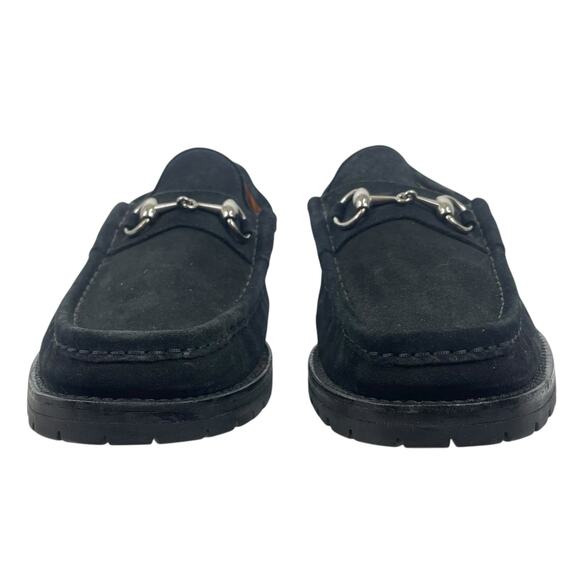 Gucci Horsebit Suede Lug Sole Slip On Loafer Black Men Size 10/ US 11 - Picture 4 of 16
